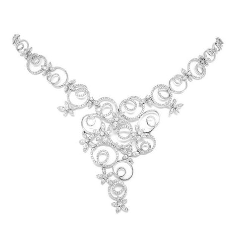 4.93 Ctw 14k White Gold Diamond Necklace