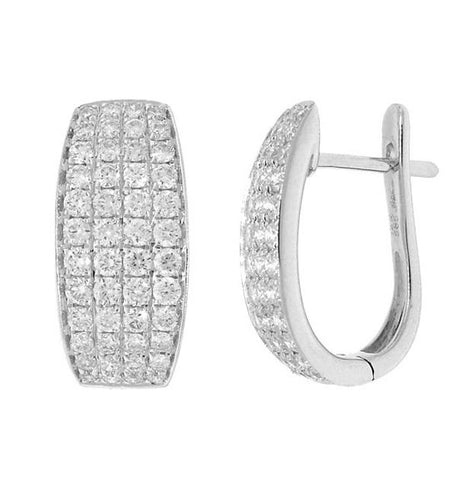 1.16 Ctw 14k White Gold Diamond Pave Huggie Earring