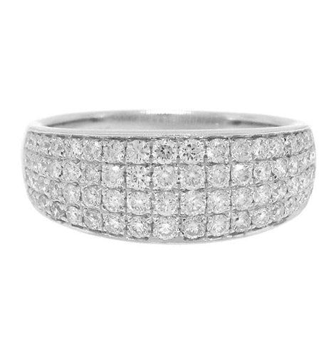 0.94 Ctw 14k White Gold Diamond Pave Womens Band