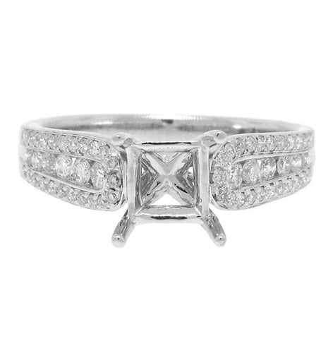 0.42 Ctw 18k White Gold Diamond Semi-mount Ring