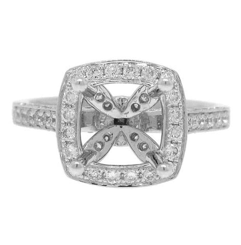 0.81 Ctw 18k White Gold Diamond Semi-mount Ring