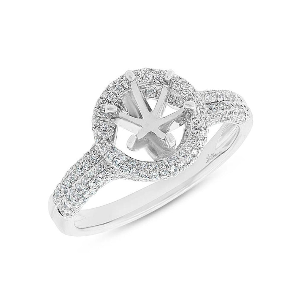 0.68 Ctw 18k White Gold Diamond Semi-mount Ring
