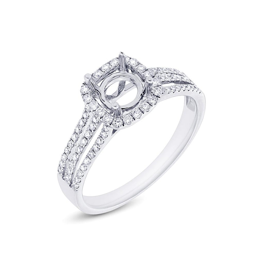 0.41 Ctw 18k White Gold Diamond Semi-mount Ring