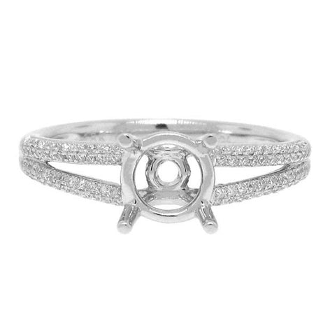 0.19 Ctw 18k White Gold Diamond Semi-mount Ring