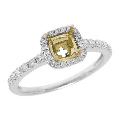 0.39 Ctw 14k Two-tone Diamond Semi-mount Ring