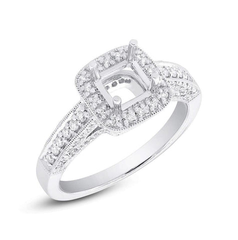 0.50 Ctw 14k White Gold Diamond Semi-mount Ring