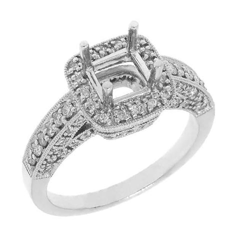0.50 Ctw 18k White Gold Diamond Semi-mount Ring