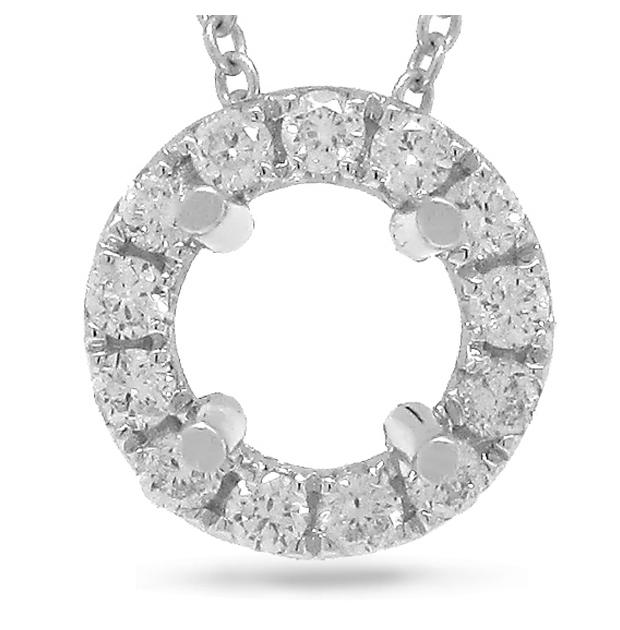 0.20 Ctw 14k White Gold Diamond Semi-mount Pendant Necklace With 18 Inch Chain