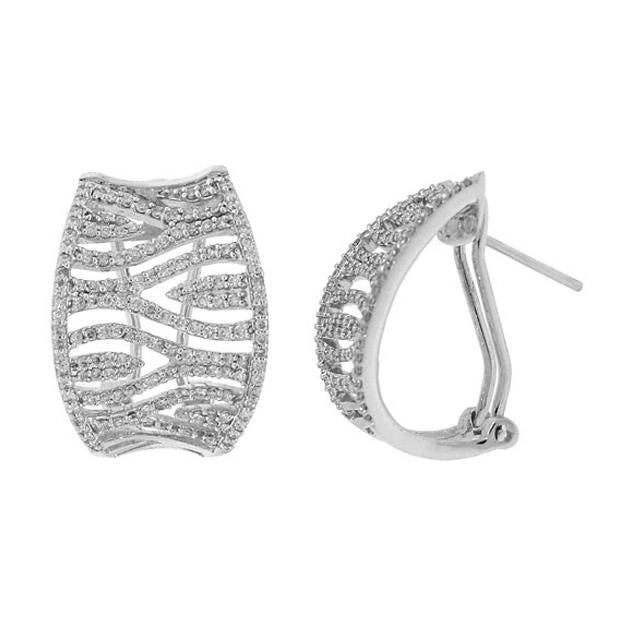 1.15 Ctw 14k White Gold Diamond Earring