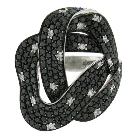 2.75 Ctw 14k White Gold Black And White Diamond Ring