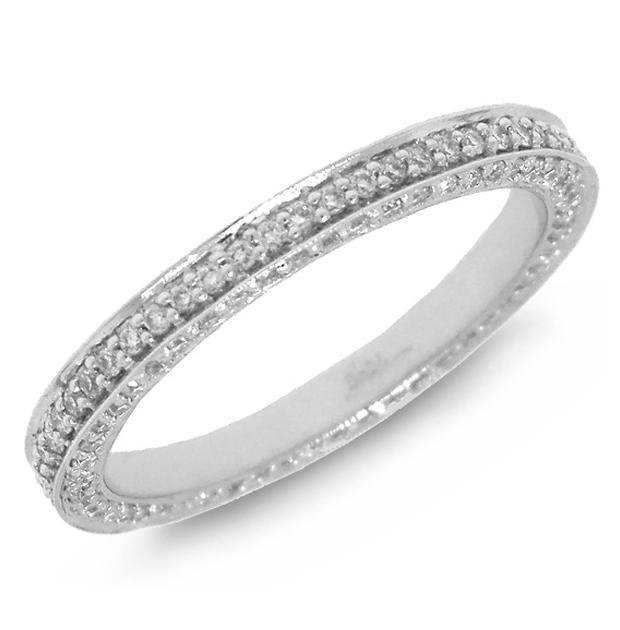 0.70 Ctw 18k White Gold Diamond Womens Eternity Band