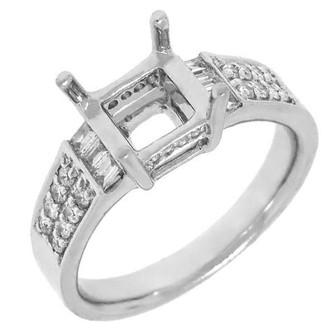 0.40 Ctw 18k White Gold Diamond Semi-mount Ring