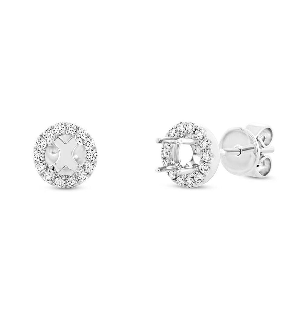 0.20 Ctw 14k White Gold Diamond Semi-mount Earring