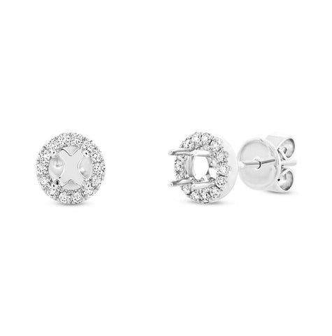 0.20 Ctw 14k White Gold Diamond Semi-mount Earring