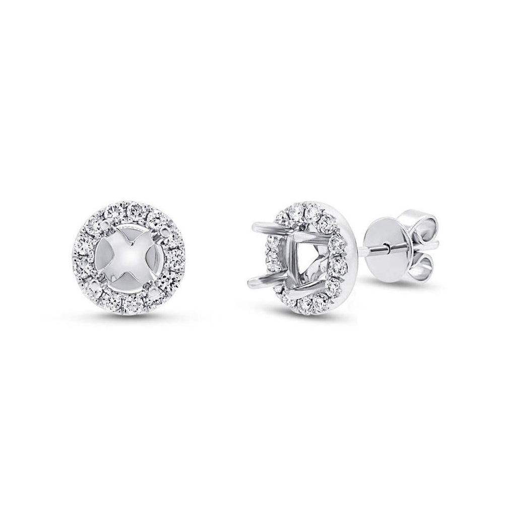 0.40 Ctw 14k White Gold Diamond Semi-mount Earring