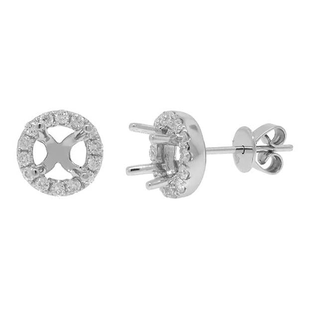 0.43 Ctw 14k White Gold Diamond Semi-mount Earring