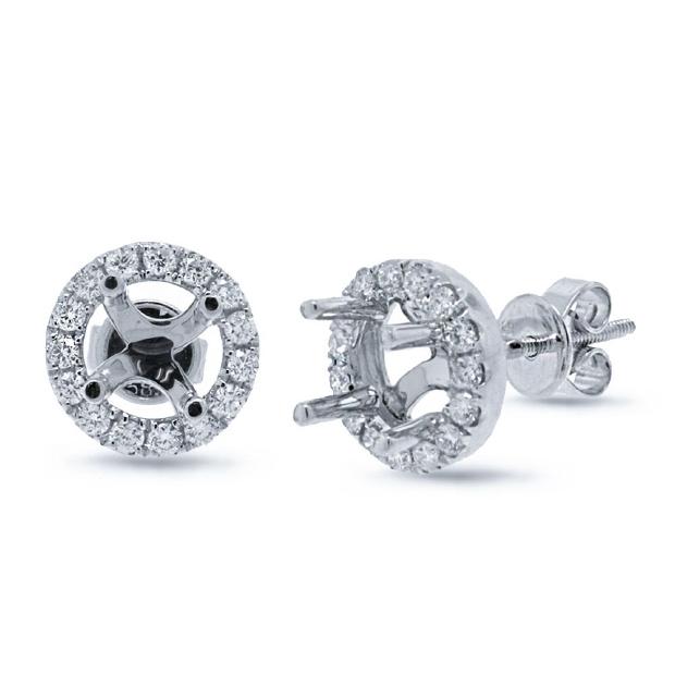 0.47 Ctw 14k White Gold Diamond Semi-mount Earring