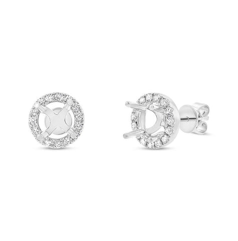 0.47 Ctw 14k White Gold Diamond Semi-mount Earring