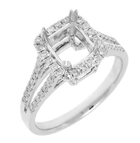 0.46 Ctw 14k White Gold Diamond Semi-mount Ring