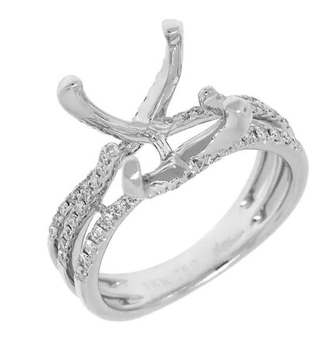 0.45 Ctw 18k White Gold Diamond Semi-mount Ring