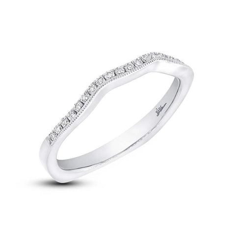 0.13 Ctw 18k White Gold Diamond Shadow Band Size 5.5