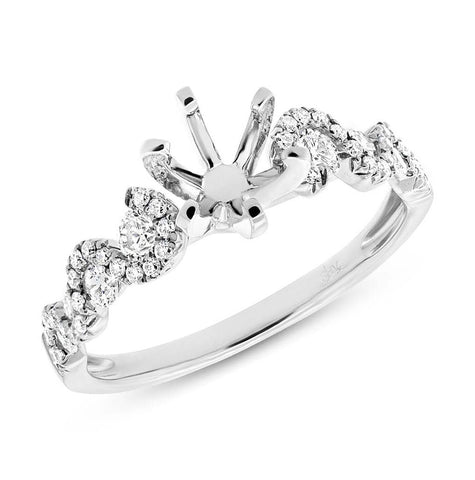 0.54 Ctw 14k White Gold Diamond Semi-mount Ring