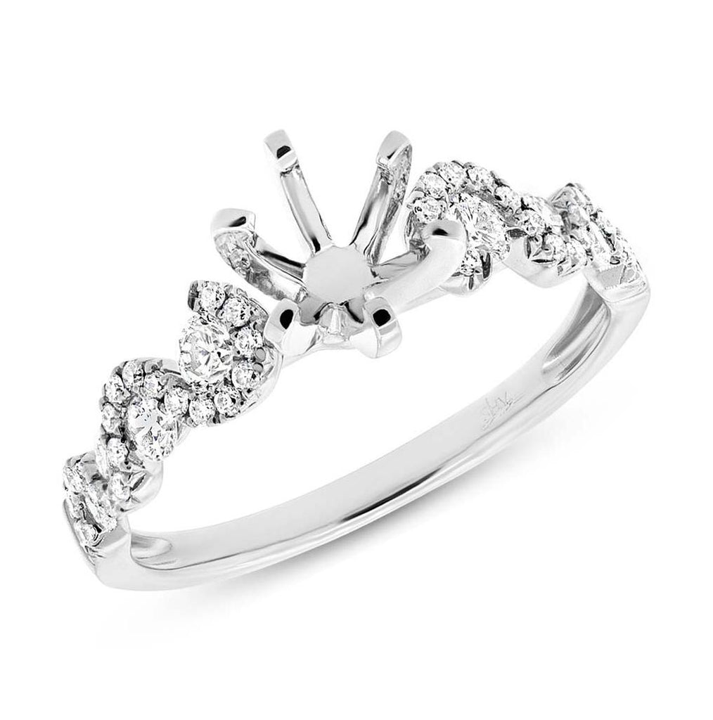0.54 Ctw 18k White Gold Diamond Semi-mount Ring