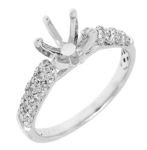 0.29 Ctw-vs 18k White Gold Diamond Semi-mount Ring
