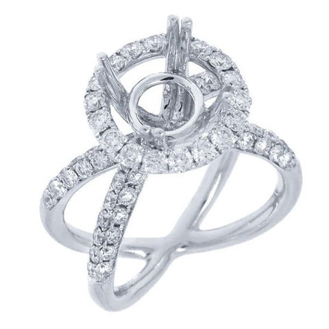 1.11 Ctw 14k White Gold Diamond Semi-mount Ring