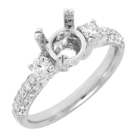0.69 Ctw 18k White Gold Diamond Semi-mount Ring