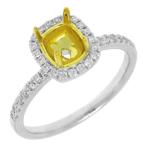 0.25 Ctw 14k Two-tone Gold Diamond Semi-mount Ring