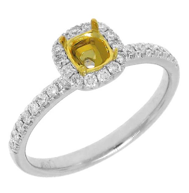 0.30 Ctw 14k Two-tone Gold Diamond Semi-mount Ring