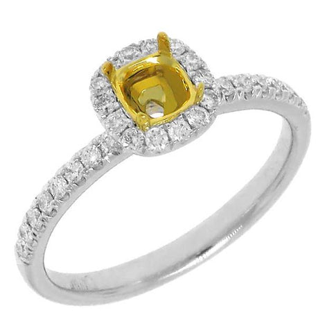 0.30 Ctw 14k Two-tone Gold Diamond Semi-mount Ring