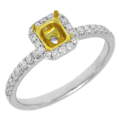 0.29 Ctw 14k Two-tone Gold Diamond Semi-mount Ring