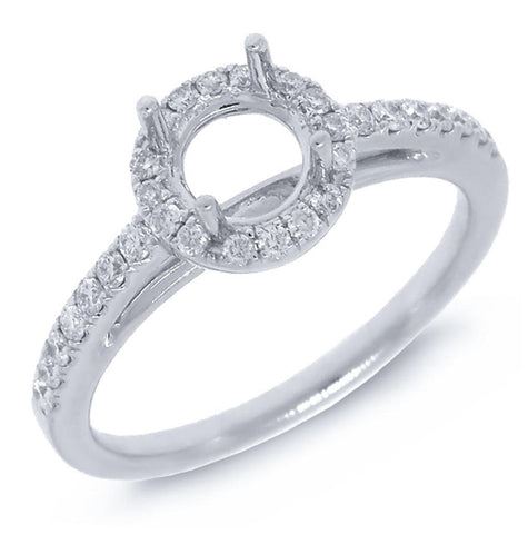 0.30 Ctw 18k White Gold Diamond Semi-mount Ring For 1.00 Ctw Center