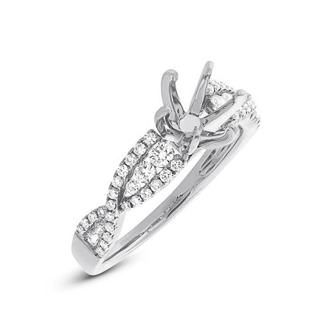 0.45 Ctw 14k White Gold Diamond Semi-mount Ring For 1.00 Ctw Center