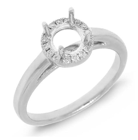 0.11 Ctw 14k White Gold Diamond Semi-mount Ring