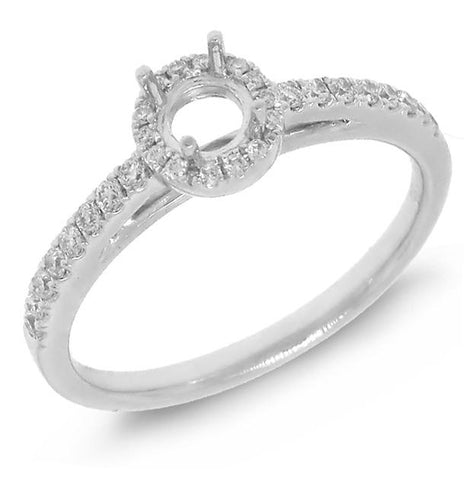 0.23 Ctw 14k White Gold Diamond Semi-mount Ring