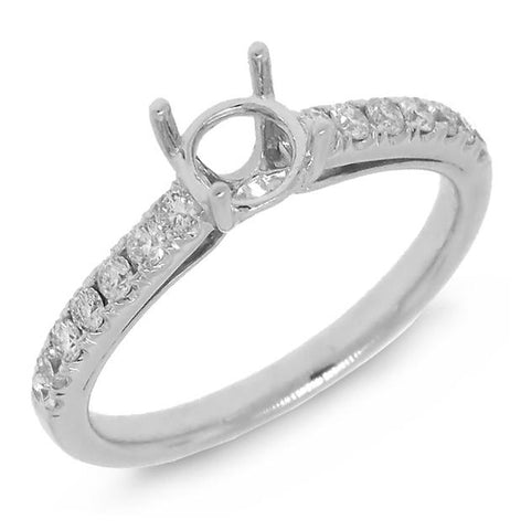0.30 Ctw 14k White Gold Diamond Semi-mount Ring