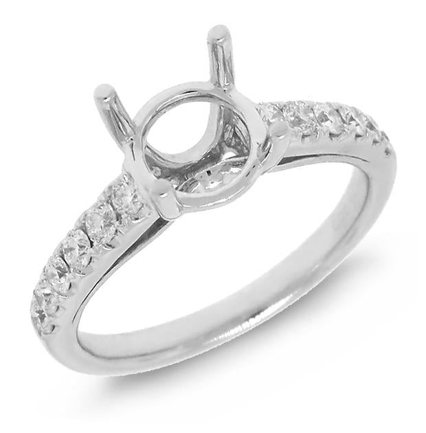 0.41 Ctw 14k White Gold Diamond Semi-mount Ring