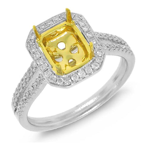 0.36 Ctw 14k Two-tone Gold Diamond Semi-mount Ring