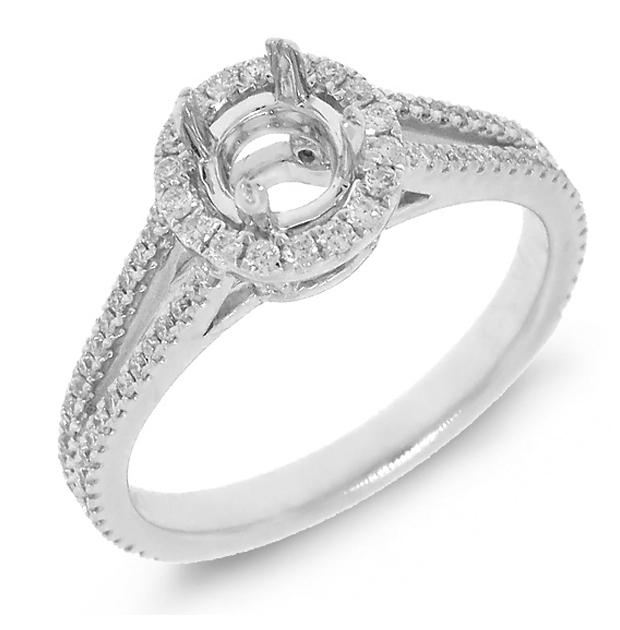 0.38 Ctw 14k White Gold Diamond Semi-mount Ring