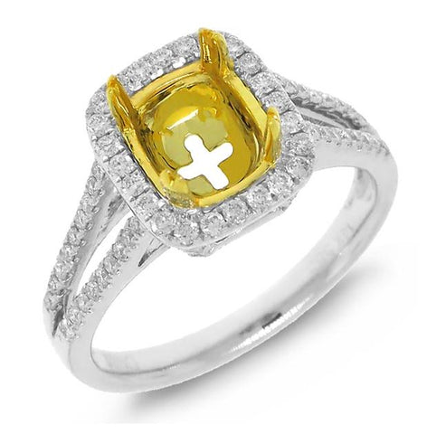 0.47 Ctw 14k Two-tone Gold Diamond Semi-mount Ring