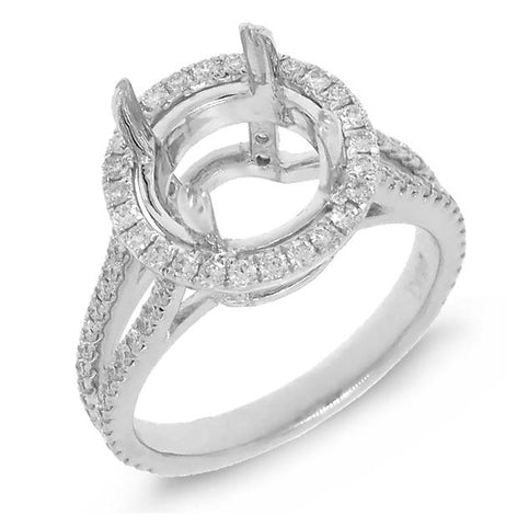 0.72 Ctw 18k White Gold Diamond Semi-mount Ring