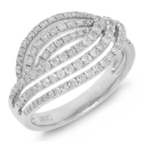 0.73 Ctw 14k White Gold Diamond Womens Ring
