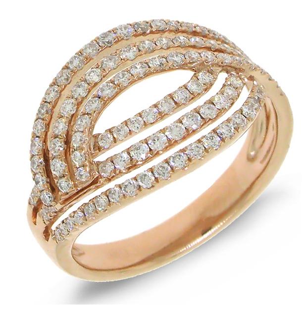 0.73 Ctw 14k Rose Gold Diamond Womens Ring
