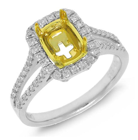 0.43 Ctw 14k Two-tone Gold Diamond Semi-mount Ring