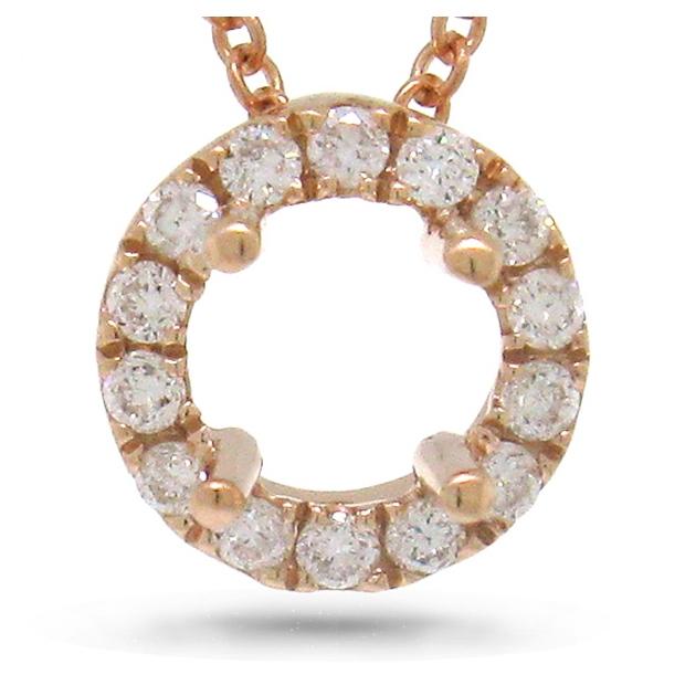 0.10 Ctw 14k Rose Gold Diamond Semi-mount Pendant Necklace With 18 Inch Chain