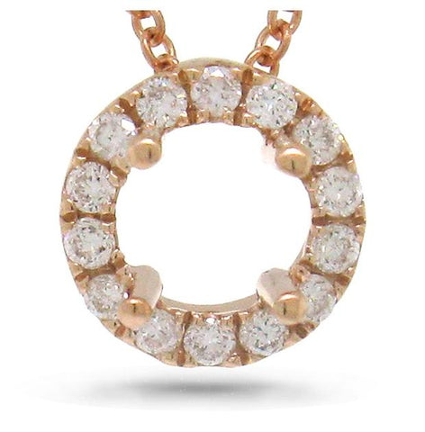 0.10 Ctw 14k Rose Gold Diamond Semi-mount Pendant Necklace With 18 Inch Chain