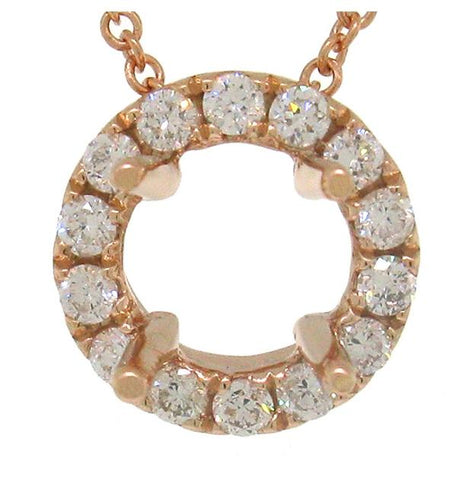 0.22 Ctw 14k Rose Gold Diamond Semi-mount Pendant Necklace With 18 Inch Chain